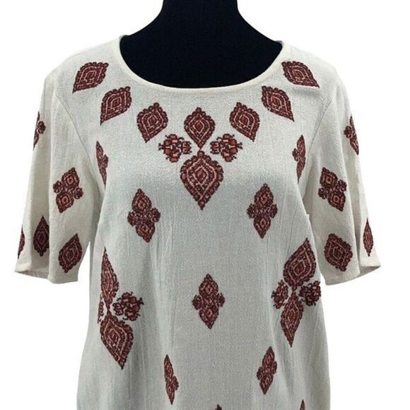 Michael Michael Kors Womens Embroidered Aztec Bohemian Shift Mini Dress Size 6 - Picture 3 of 11